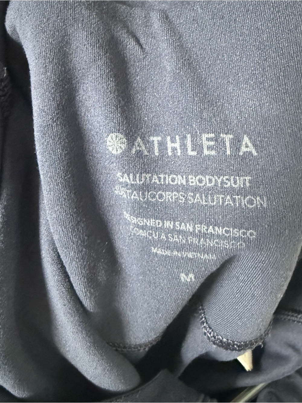 Athleta Salutation Stash 7/8 Bodysuit in Navy Blue M - Picture 5 of 5
